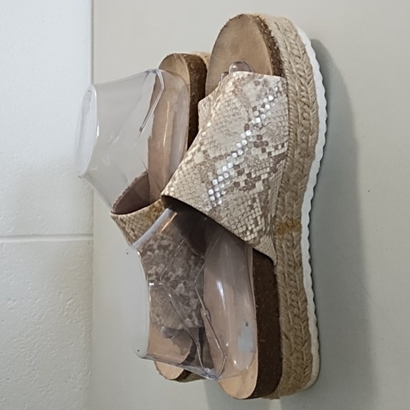 Dolce Vita Tan Espadrille Slide Platform Shoes - Picture 5 of 12